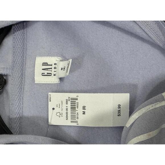 {SOLD} NWT Gap Kids Relaxed Lavender Purple Logo Zip Hoodie- Size Medium (8) - Picture 8 of 9